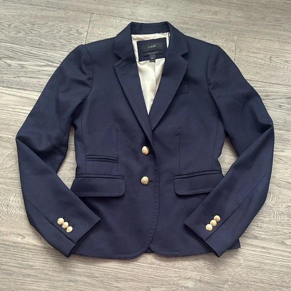 J.Crew | Classic School Boy Wool Blazer in Navy With Gold Buttons Size 00 - Picture 3 of 14